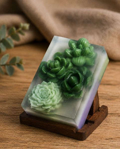 Мило ручної роботи Мило ручної роботи у формі Сукуленти Аргана 115 г &mdash; TasteTheSoap